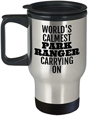 Park Ranger krig - Najbolji pokloni za Park Rangers - Putna krigla - Čaj za kafu - srebrna crna