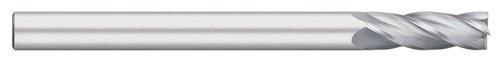 TITAN TC17664 Čvrsti kraljični mlin, ekstra dugačak duljina, 4 flauta, četverokreta, helix, altin obložena, 1 veličina, 1 prečnik nosača, 6 dužina, dužina 3 Dužina rezanja