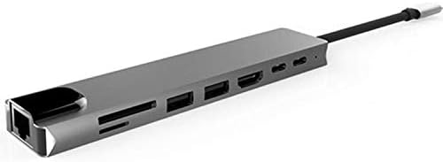 8 u 1 USB C Multiport Adapter, Tip C do 4K HDMI /USB3.0/USB-C/RJ45/SD/TF čitač kartica multifunkcionalni