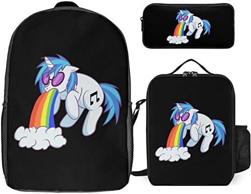 Rainbow povraćanje Jednorog trodijelna kombinacija kombinirana putni ruksak s izoliranim torbom