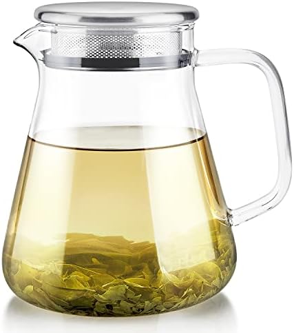 Teabloom aparat za čaj sa jednim dodirom, 2-u-1 čajnik i čaj za čaj s klipnim poklopcem od