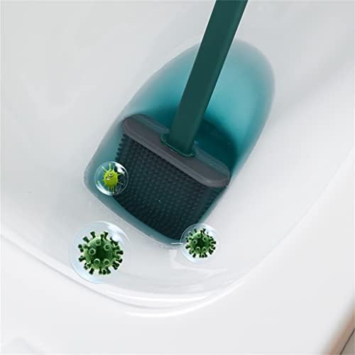 CDYD silikonski toalet četkica za čišćenje četkica za toaletna četkica Glava na zid-montiranog alata za čišćenje kupaonice (boja: crna, veličina