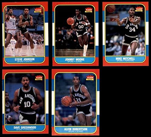 1986-87 Fleer San Antonio Spursi Team Set San Antonio Spurs NM + Spurs