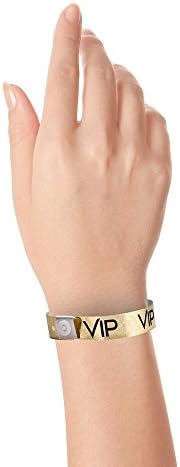 WristCo Premium Holografske zlatne VIP Plastic Secure Snap narukvice - 100 Count 5/8 x 10 - narukvice