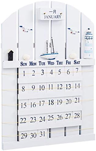 Besposlovni drveni blok kalendar retro neprevodni zidni kalendar Nautički dekor zidni viseći ukras
