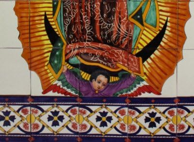 Gospa Virgen De Guadalupe. Clay Talavera Tile Mural