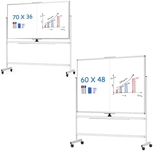 70 x 36 i 60 x 48 dvostrana valjana tabla mobilna Bela tabla magnetna bela ploča - velika reverzibilna ploča