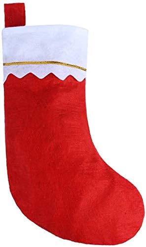 Cxdy paket od 12 visokih 15 crveni filc osjećao božićne čarape za odmor