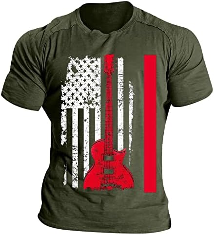 Ruiruilico Muške patriotske majice 4. srpnja Američka košulja za zastavu Summer Casual kratkih rukava O grafički