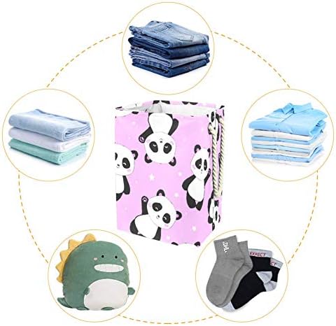 DJROW praonica korpe slatka crtana Panda i zvijezde Pink Print sklopiva korpa za veš za kupatilo spavaća soba kućne Igračke i organizacija odjeće