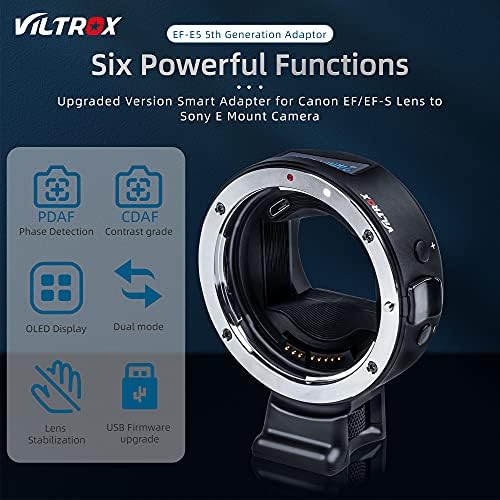 Viltrox EF-E5 5. generacija Automatsko fokusiranje Adapter za montažu kompatibilan sa Canon EF / EF-S objektivom