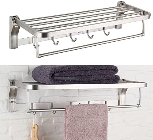 SXNBH nosač ručnika sa kukama Pokretni bar od nehrđajućeg čelika Mount pribor za kupaonice