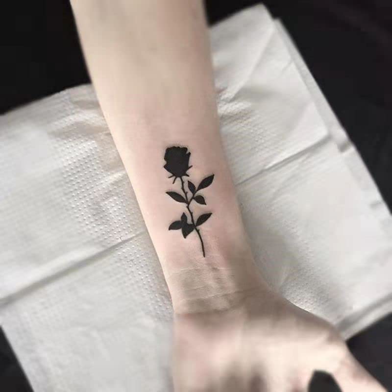 5 listova seksi crna cvjeta cvijeta privremena tetovaža naljepnica ženska muška muška tjedna umjetnička ruka naljepnica lažna tetovaža