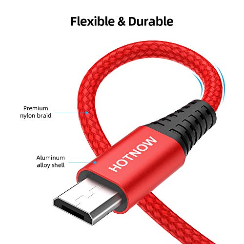 HOTNOW kratki mikro USB kabl 1ft 3pack, 12 inčni kablovi za punjenje Androida najlonski pleteni kabl za