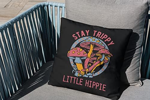 Ostanite mala hipi Backice Jastuk 18 × 18, smiješni novost ukrasni jastuk za kućni uredski školski spavaonice Djevojke sobe hippy soba, retro hipi Pokloni za žene Djevojke Hipies