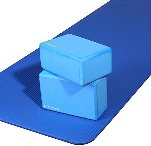 Svakodnevne potrepštine višenamjenske 1/2-inčne pjenaste vježbe za vježbu za jogu prostirka protiv suza s trakom za nošenje, plava