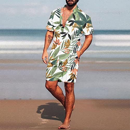 RBCulf Hawaii plaža za muškarce plus veličina kratkih rukava s kratkim rukavima niz reverske kratke