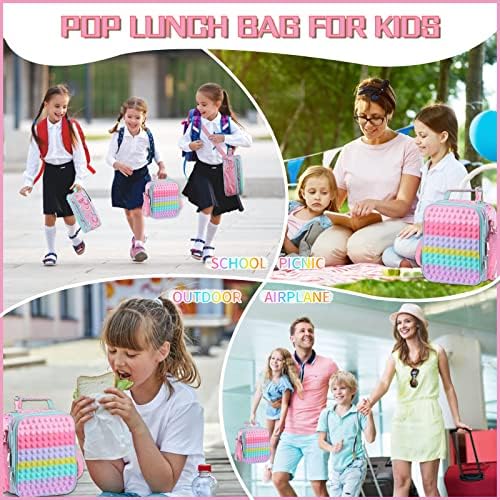 Woosir kutija za ručak za djecu djevojčice Pop izolovana torba za ručak za djevojčice ružičasta