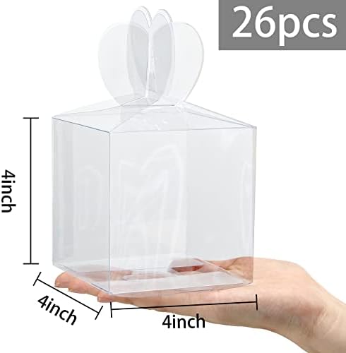 VGOODALL Clear Favor Box, prozirne plastične poklon kutije sa srcem Top Romantic Clear kutija za poslastice
