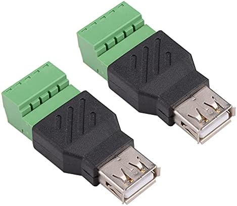 XIAOSHI 2 paket USB 2.0 tip A muški utikač na 5-pinski/način vijak vijak štit Terminal Adapter konektor Coverter