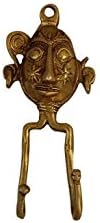 Indijanchelf 2 paketa kuke | Kuke za držač ključa | Zlatni kaput viseće kuke | Mesingani zidni vešalice | Plemenske lice Slatke zidne kuke [13,97 cm]