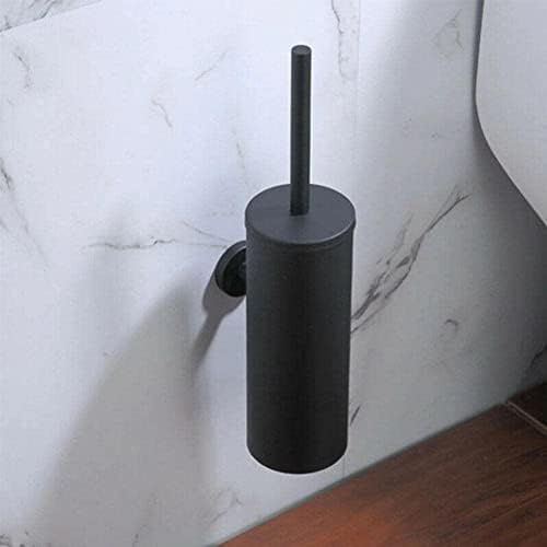 Matt crna toaletna četkica čelični alat za čišćenje izdržljivo vertikalno montirano zidni četkica za kupaonicu