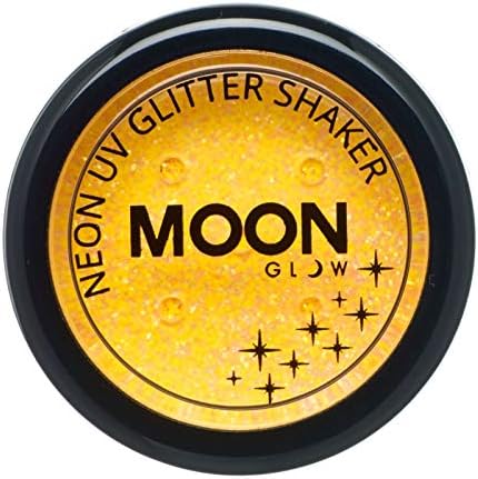 Mjesec Glow - Blacklight Neon UV Glitter Shaker 5g / 0.18oz Zlatni žuti - svijetli jarko pod upalima / UV rasvjeta!