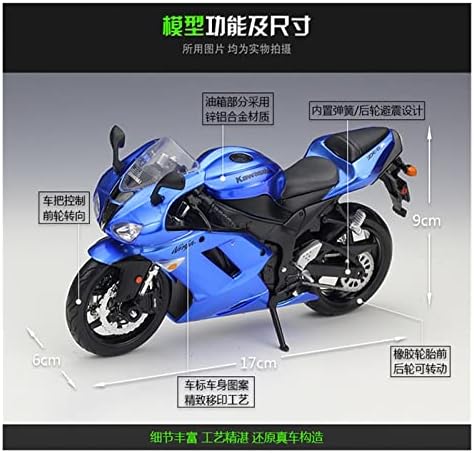 APLIQE model vozila za 1:12 Kawasaki Ninja ZX-6R plava legura za livenje pod pritiskom model motocikla