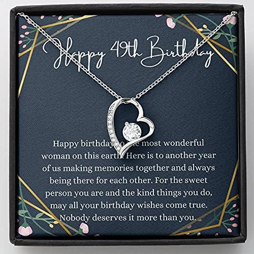 Nakit za poruke, ručno izrađena ogrlica - personalizirani poklon srca, sretna 49. rođendanska ogrlica s porukama, poklon za 49. rođendan, 49 godina, 49. rođendanski poklon