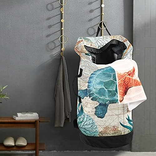 Torba za pranje morskih životinja Turtle Heavy Duty ruksak za pranje veša sa naramenicama i ručkama putna
