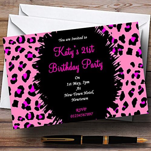 Funky Pink Leopard Ispis Personalizirane pozivnice za zabavu
