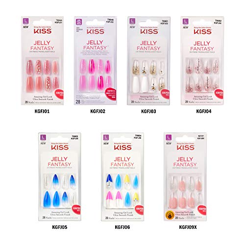 KISS Jelly Fantasy Translucent Nails Amazing Gel Look Ultra Smooth Finish oblikovan nokat - KGFJ04