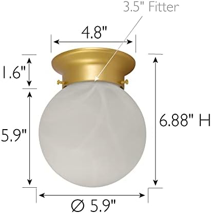 Dizajn kuća 588764-SG tradicionalni 1 unutarnji stropni nosač Globusno svjetlo zatamnjeno za spavaću sobu
