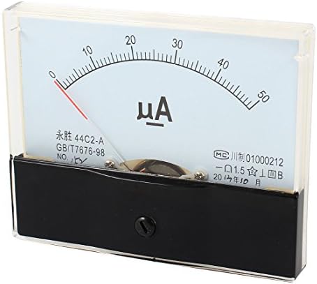 Uxcell analogna ploča mjerač panela DC 0-50UA 44C2 amper 98x58x78mm za testiranje automobilskih