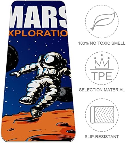 MaMacool Yoga Mat Mars Exploration Astronaut Planet Eco Friendly neklizajuća podloga za fitnes vježbe za Pilates i vježbe na podu