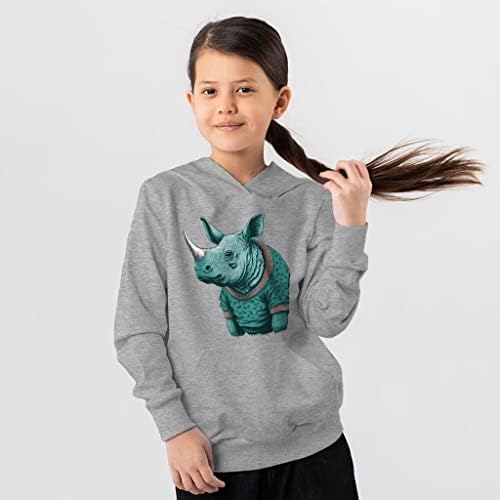 Rhino dječja spužva Fleece Hoodie - umjetnička dječja kapuljača - šareni hoodie za djecu