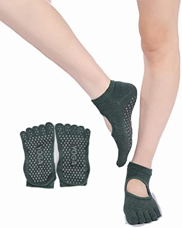Pilates pet nožnih čarapa sa hvataljkama za žene muškarci - protiv klizanja Yoga Barre Kućni pedikir