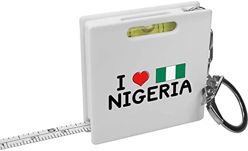 Azeeda 'Volim Nigeriju' Privjesak Za Ključeve Mjerna Traka / Alat Za Libelu