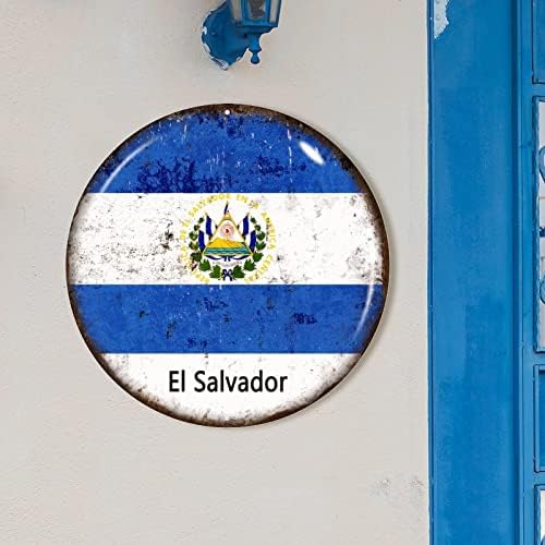 MADCOLITOTE El Salvador Metalni znak El Salvador Flag Welcome potpisao na vratima Nacionalna zastava