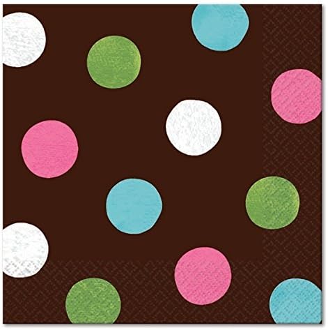 AmsCan za jednokratnu upotrebu, čokolade i tačkice Polka Dot napitak salvete, jedna veličina, višebojni