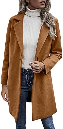 Petyczen kaputi za žene plus veličine zimski kaputi rever s dugim rukavima kaputi od kafe casual