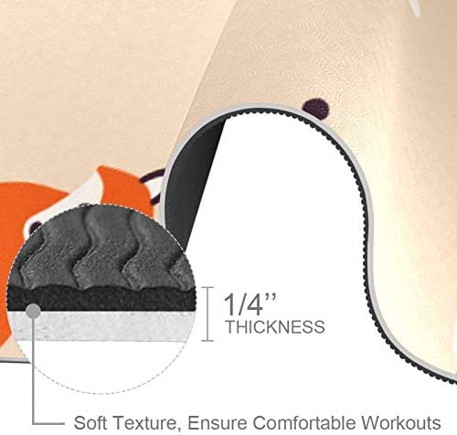 Slatka Cartoon Foxes Pattern6mm Print Extra debeli Yoga Mat, Eco-Friendly TPE vježbe Mats Pilates Mat sa