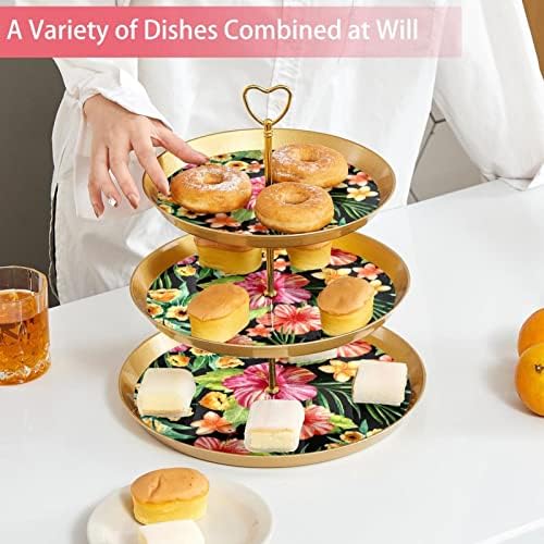 Troieredna stalka za desert Cupcake Voće ploča Plastična služba držač za prikaz za vjenčanje za rođendan