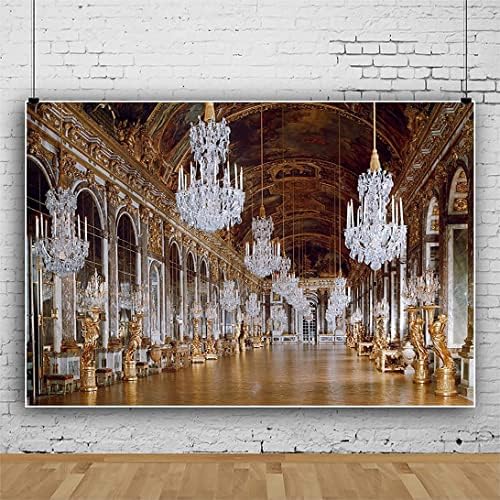 Aofoto 10x10ft Versailles palata Galerija ogledala pozadina luksuzni luster fotografija pozadina skulptura