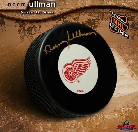 NORM ULLMAN potpisao Detroit Red Wings Pak-autograme NHL Paks