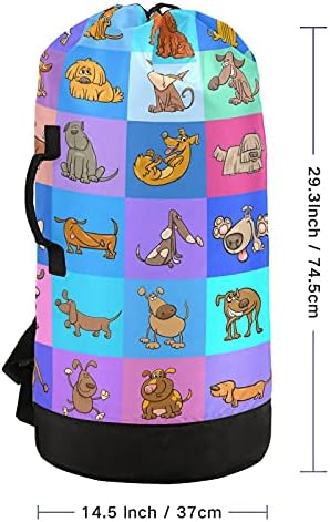 Cartoon Dogs torba za pranje veša Heavy Duty ruksak za pranje veša sa naramenicama i ručkama putna torba za