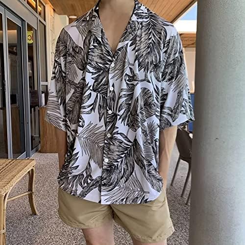 2023 Nova muška casual labava cvjetna od tiskana na plaži Hawaiian Gumb s kratkim rukavima niz vintage haljina