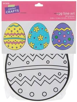 Uskrsna uskrsna jaja linijski umjetnički oblici za bojanje - 24 komada