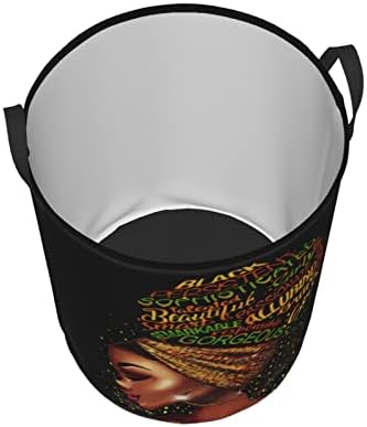Afrička crna djevojka korpa za veš 38l personalizovana korpa za veš sa ručkama kanta za veš
