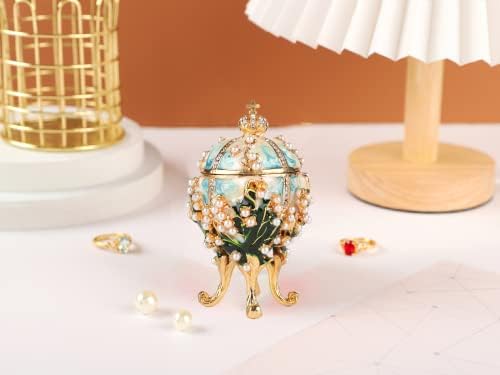 Furuida Faberge Egg nakit nakit sa šarkama sa šarkama Enamel ukrasi Viktorijanski stil ručno oslikani